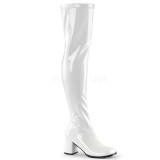 Blanco Charol 8 cm GOGO-3000 Largas Botas Altas para Hombres