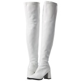 Blanco Charol 8 cm GOGO-3000 Largas Botas Altas para Hombres