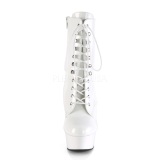 Blanco Lacado 15,5 cm DELIGHT-1020 Plataforma botines altos mujer