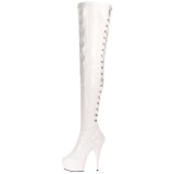 Blanco Lacado 15,5 cm DELIGHT-3063 Botas Altas Plataforma