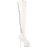 Blanco Lacado 15,5 cm DELIGHT-3063 Botas Altas Plataforma