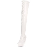 Blanco Lacado 15,5 cm DELIGHT-3063 Botas Altas Plataforma