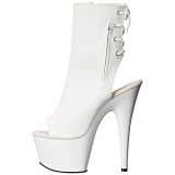 Blanco Lacado 18 cm Pleaser ADORE-1018 Plataforma Botines Altos