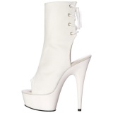 Blanco Mate 15 cm DELIGHT-1018 Plataforma Botines Altos