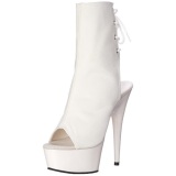 Blanco Mate 15 cm DELIGHT-1018 Plataforma Botines Altos