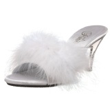 Blanco Plumas 8 cm BELLE-301F Zuecos de mujer para Hombres