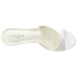 Blanco Polipiel 10 cm CLASSIQUE-01 zapatos de pantuflas tacn alto tallas grandes