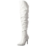 Blanco Polipiel 10 cm CLASSIQUE-3011 over knee botas altas con tacn