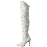 Blanco Polipiel 10 cm CLASSIQUE-3011 over knee botas altas con tacn