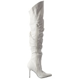 Blanco Polipiel 10 cm CLASSIQUE-3011 over knee botas altas con tacn