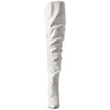 Blanco Polipiel 10 cm CLASSIQUE-3011 over knee botas altas con tacn