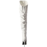 Blanco Polipiel 10 cm CLASSIQUE-3011 over knee botas altas con tacn