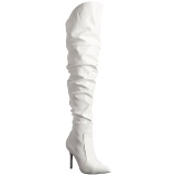 Blanco Polipiel 10 cm CLASSIQUE-3011 over knee botas altas con tacn