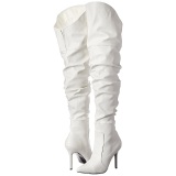 Blanco Polipiel 10 cm CLASSIQUE-3011 over knee botas altas con tacn