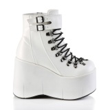 Blanco Polipiel 11,5 cm KERA-21 lolita botines cua alta