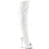 Blanco Polipiel 15 cm DELIGHT-3019 Botas Altas Plataforma