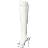 Blanco Polipiel 15 cm DELIGHT-3019 Botas Altas Plataforma