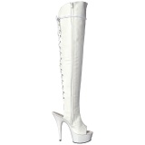 Blanco Polipiel 15 cm DELIGHT-3019 Botas Altas Plataforma