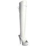 Blanco Polipiel 15 cm DELIGHT-3019 Botas Altas Plataforma