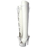 Blanco Polipiel 15 cm DELIGHT-3019 Botas Altas Plataforma