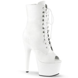 Blanco Polipiel 18 cm ADORE-1021 botines con suela plataforma mujer