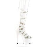 Blanco Polipiel 18 cm ADORE-700-48 tacn alto con cordones de tobillo