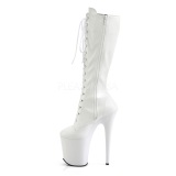 Blanco Polipiel 20 cm FLAMINGO-2023 plataforma botas de mujer con cordones