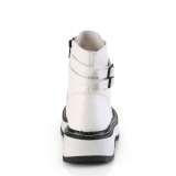 Blanco Polipiel 3 cm LILITH-152 botines demoniacult plataforma