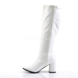 Blanco Polipiel 7,5 cm GOGO-300WC botas de mujer de caa ancha