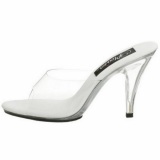 Blanco Transparente 11 cm CARESS-401 Mules Tacn Alto Mujer