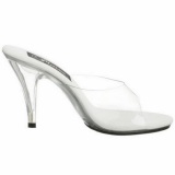 Blanco Transparente 11 cm CARESS-401 Mules Tacn Alto Mujer