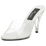 Blanco Transparente 11 cm CARESS-401 Mules Tacn Alto Mujer