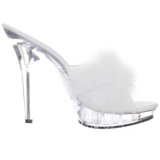 Blanco Transparente 13 cm LIP-101-8 Plateau Mules Tacn Alto Mujer