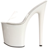 Blanco Transparente 20 cm FLAMINGO-801 Mules Tacn Alto