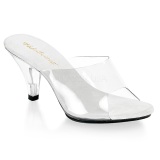 Blanco Transparente 8 cm BELLE-301 Mules Tacn Alto Mujer