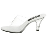 Blanco Transparente 8 cm BELLE-301 Mules Tacn Alto Mujer