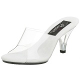 Blanco Transparente 8 cm BELLE-301 Mules Tacn Alto Mujer