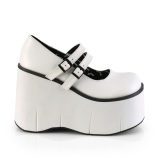 Blanco Vegano 11,5 cm DemoniaCult KERA-08 zapatos de saln mary jane plataforma