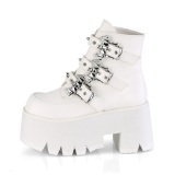 Blanco Vegano 9 cm ASHES-55 botines demoniacult con plataforma