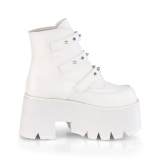 Blanco Vegano 9 cm ASHES-55 botines demoniacult con plataforma