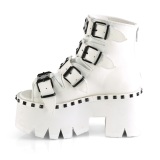 Blanco Vegano 9 cm ASHES-70 lolita botines tacn ancho plataforma