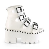 Blanco Vegano 9 cm ASHES-70 lolita botines tacn ancho plataforma