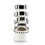 Blanco Vegano 9 cm ASHES-70 lolita botines tacn ancho plataforma