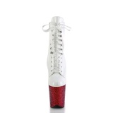 Blanco glitter 20 cm FLAMINGO-1020HG exotic botines de striptease