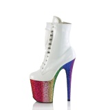 Blanco glitter 20 cm FLAMINGO-1020HG exotic botines de striptease