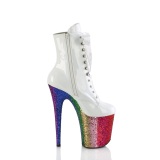 Blanco glitter 20 cm FLAMINGO-1020HG exotic botines de striptease