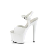 Blanco sandalias pleaser con plataforma 18 cm PASSION-709