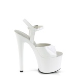 Blanco sandalias pleaser con plataforma 18 cm PASSION-709