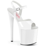 Blanco sandalias pleaser con plataforma 20 cm NAUGHTY-809