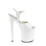 Blanco sandalias pleaser con plataforma 20 cm NAUGHTY-809